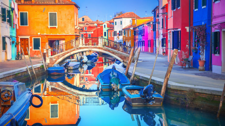 Colourful houses in Burano, Italy