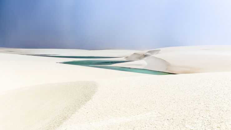 Sand dunes at Lencois Maranhenses in Brazil